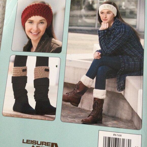 Handmade Crochet Winter Boot Cuffs &Ear Warm -Complete Patterns &Easy Directions - Picture 2 of 6